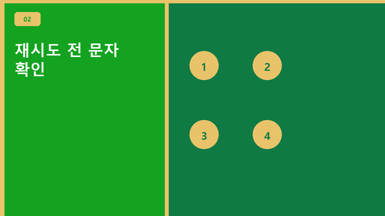 재시도 전 문자 확인